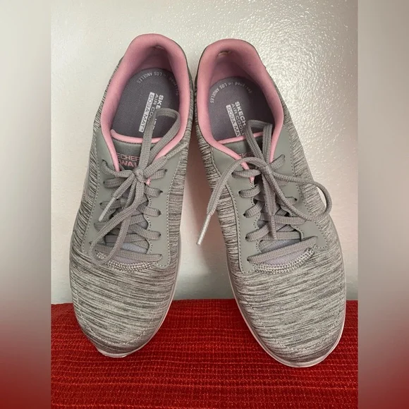 Skechers Women's Gray and Pink Sneakers - Picture 12 of 16